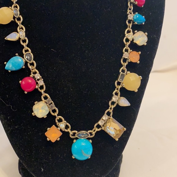 LOFT Gold Multi Color Gem Necklace - Picture 2 of 4